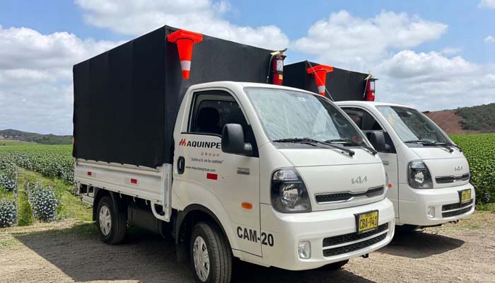 Camión mediano de Maquinpe Group transportando frutas frescas